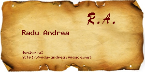 Radu Andrea névjegykártya