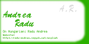 andrea radu business card